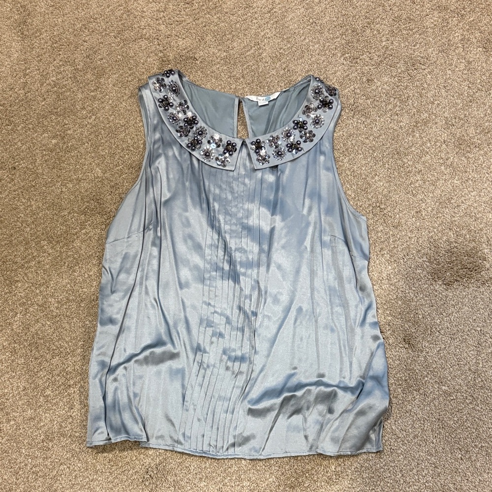 Boden Silver Embellished Collar Blouse
